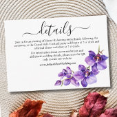 Carte D'accompagnement Détails du mariage Orchidée violet et blanc