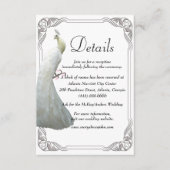 Carte D'accompagnement Détails du Mariage Peacock blanc (Devant)