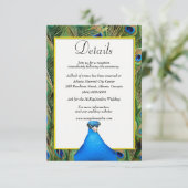 Carte D'accompagnement Détails du Mariage Peacock coloré (Debout devant)