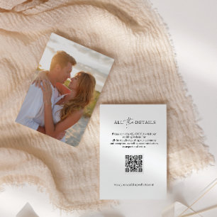 Carte D'accompagnement Détails du Mariage PHOTO de code QR de script cont