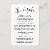 Carte D'accompagnement Détails du mariage ・ Photo et script élégant tenda (Devant)