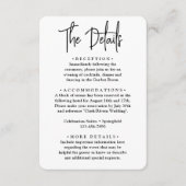 Carte D'accompagnement Détails du mariage ・ Photo et script moderne tenda (Devant)