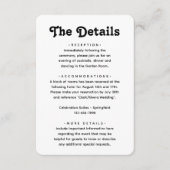 Carte D'accompagnement Détails du mariage ・ Photo et simple typographie r (Devant)