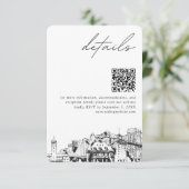 Carte D'accompagnement Détails du Mariage Portland Code QR Petit (Debout devant)
