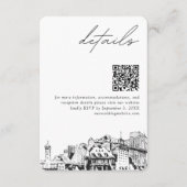 Carte D'accompagnement Détails du Mariage Portland Code QR Petit (Devant)