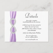 Carte D'accompagnement Détails du Mariage Purple Ribbon Diamond Infinity (Devant)