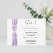 Carte D'accompagnement Détails du Mariage Purple Ribbon Diamond Infinity (Debout devant)