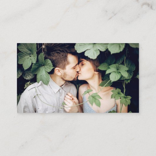 Carte D'accompagnement Détails du mariage QR Photo Eucalyptus Green (Dos)