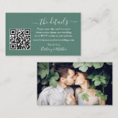 Carte D'accompagnement Détails du mariage QR Photo Eucalyptus Green (Devant / Derrière)