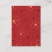 Carte D'accompagnement Détails du Mariage Red Gold Cherry Blossoms (Dos)