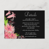 Carte D'accompagnement Détails du Mariage romantique rose floral (Devant)