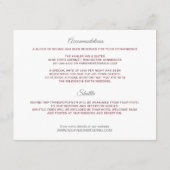 Carte D'accompagnement Détails du mariage Rose de l'haleine du bébé (Dos)