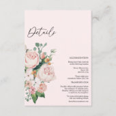 Carte D'accompagnement Détails du Mariage rose flou flush (Devant)