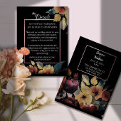 Carte D'accompagnement Détails du Mariage rose Gold Border Fleurs sauvage