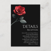 Carte D'accompagnement Détails du mariage - Rose rouge - (Devant)