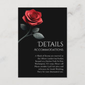 Carte D'accompagnement Détails du mariage - Rose rouge - (Dos)