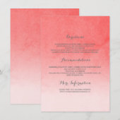 Carte D'accompagnement Détails du mariage rose vif (Devant / Derrière)