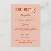 Carte D'accompagnement Détails du Mariage rouge et rose rétros Vertical (Devant)