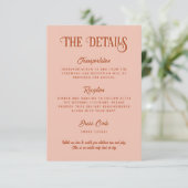 Carte D'accompagnement Détails du Mariage rouge et rose rétros Vertical (Debout devant)