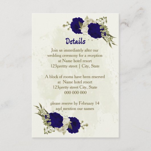 Carte D'accompagnement Détails du mariage Royal beige beige (Devant)