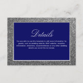 Carte D'accompagnement Détails du Mariage Royal Blue et Silver (Devant)
