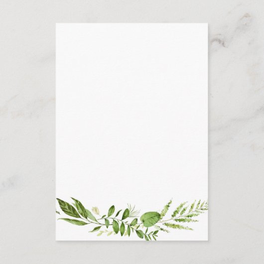 Carte D'accompagnement Détails du Mariage Rustic Greenery Insère la feuil (Dos)