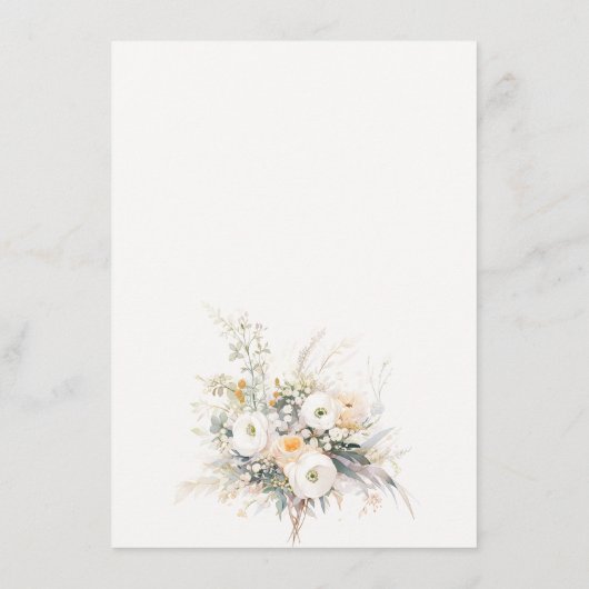 Carte D'accompagnement Détails du Mariage Rustic White Blooms (Dos)