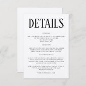 Carte D'accompagnement Détails du Mariage rustique Insertion d'invitation (Devant / Derrière)