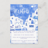 Carte D'accompagnement Détails du Mariage Santorin (Devant)
