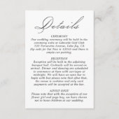 Carte D'accompagnement Détails du mariage Script de calligraphie blanc (Devant)