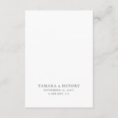 Carte D'accompagnement Détails du mariage Script de calligraphie blanc (Dos)