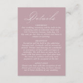 Carte D'accompagnement Détails du mariage Script de calligraphie Rose Dus (Devant)