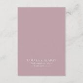 Carte D'accompagnement Détails du mariage Script de calligraphie Rose Dus (Dos)