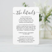 Carte D'accompagnement Détails du mariage Script et photo simples (Debout devant)