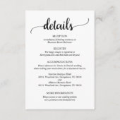 Carte D'accompagnement Détails du mariage, Script rustique (Devant)