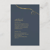 Carte D'accompagnement Détails du mariage Simple Élégance Bleu ID1022 (Devant)