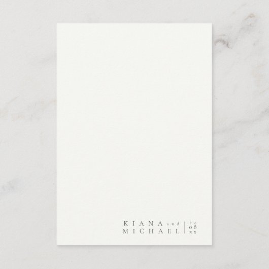 Carte D'accompagnement Détails du Mariage simple et chic Sea Glass ID1046 (Dos)