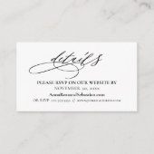 Carte D'accompagnement *~* Détails du Mariage Site Web RSVP Boîtier simpl (Devant)