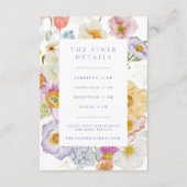Carte D'accompagnement Détails du Mariage Soft Garden Florals (Devant)