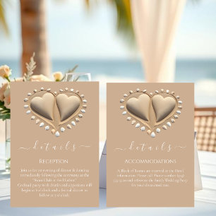 Carte D'accompagnement Détails du mariage sur la plage