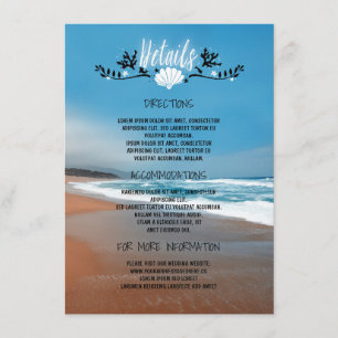 Carte D'accompagnement Détails du mariage sur la plage - Informations - I