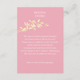 Carte D'accompagnement Détails du mariage Timeless Flower