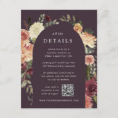 Carte D'accompagnement Détails du Mariage tout-en-un de Rustic Bloom (Devant)