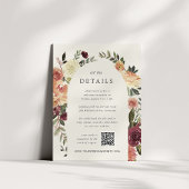 Carte D'accompagnement Détails du Mariage tout-en-un de Rustic Bloom