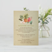 Carte D'accompagnement détails du mariage tropical insert de plage de ana (Debout devant)