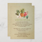 Carte D'accompagnement détails du mariage tropical insert de plage de pin (Devant / Derrière)