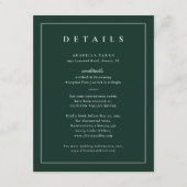 Carte D'accompagnement Détails du Mariage vert élégant classique (Devant)