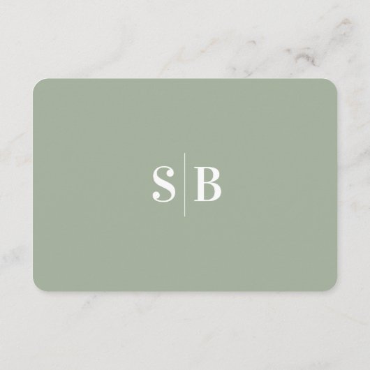 Carte D'accompagnement Détails du Mariage vert feuille simple et élégant (Dos)