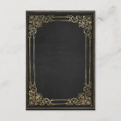 Carte D'accompagnement Détails du Mariage vintage Black Gold (Dos)