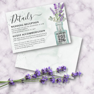 Carte D'accompagnement Détails du Mariage Watercolor Lavender & Eucalyptu